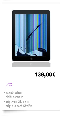 iPad 1,2,3 Reparatur LCD Berlin